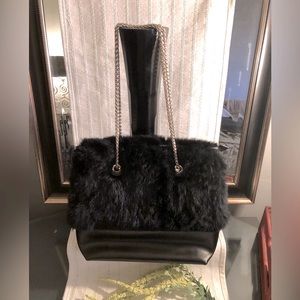 Tommy Hilfiger fur and leather crossbody